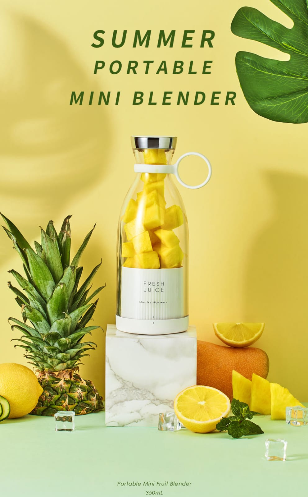 6-Blade Electric Portable Mini Juicer Bottle – USB Rechargeable & Waterproof Personal Blender